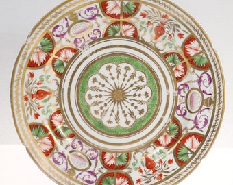 Antique English Neoclassical Porcelain Plate attributed to Coalport