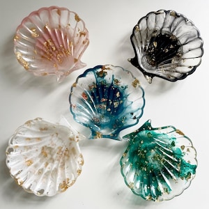 Resin Sea Shell Dish - Schmuckhalter | Dekoratives Tablett | Trinket Schüssel | Wohnkultur | Ästhetisches Zubehör | Für Sie | Geschenkidee