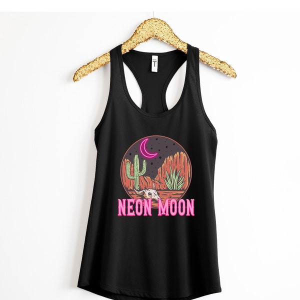 Neon Moon Tank Top, Cowgirl Shirt, Western T- shirt, Country Racerback Tank Top