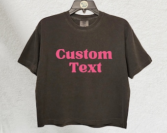 Custom Comfort Colors Crop Top, Bachelorette Party Crop Sweatshirt, Custom Name T Shirt, Custom Text Shirt, Vintage T shirt, Personalized