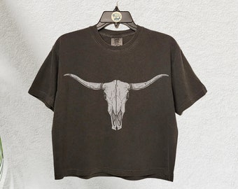 Western Crop Top, Cowgirl Shirt, Country T- shirt, Comfort Colors Crop Shirt, Rodeo Crop Top, Cow Shirt