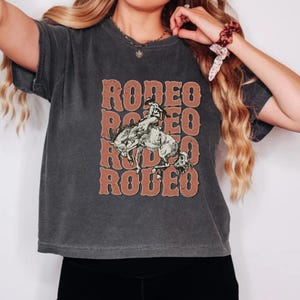 Rodeo Cowboy Comfort Colors Crop Top, Western Graphic Tee for Women, Country Concert Shirt, Cowgirl Bachelorette Shirt, Nashville Rodeo Tee