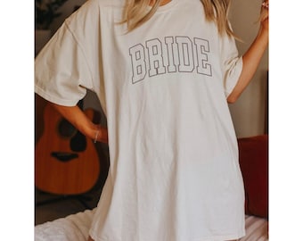 Custom Bride Comfort Colors Crop Top/ T shirt, Retro Bachelorette Party Shirt, Wedding Shirt, Bridal Party Shirt, Gift for Bride-to-Be