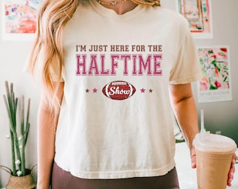 Halftime Fan Crop Top, Tee or Sweatshirt, Funny Football Game Day Outfit for Her, Tailgate Party Graphic Tee, Big Game Top