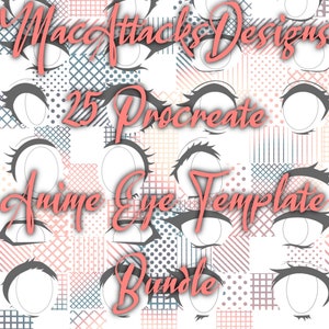 PROCREATE - 25 Anime Eye Stamps Bundle