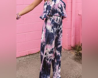 Purple Haze Tie Dye Jumpsuits