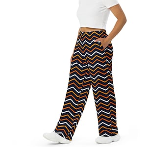 Chevron striped wide-leg pants, 70s Style Bohemian Lounge Pants, Festival Or For A Theme Party