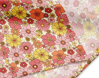 Bandana soyeux boho fleurs sauvages - cache-coeur dos nu - foulard floral 3 tailles