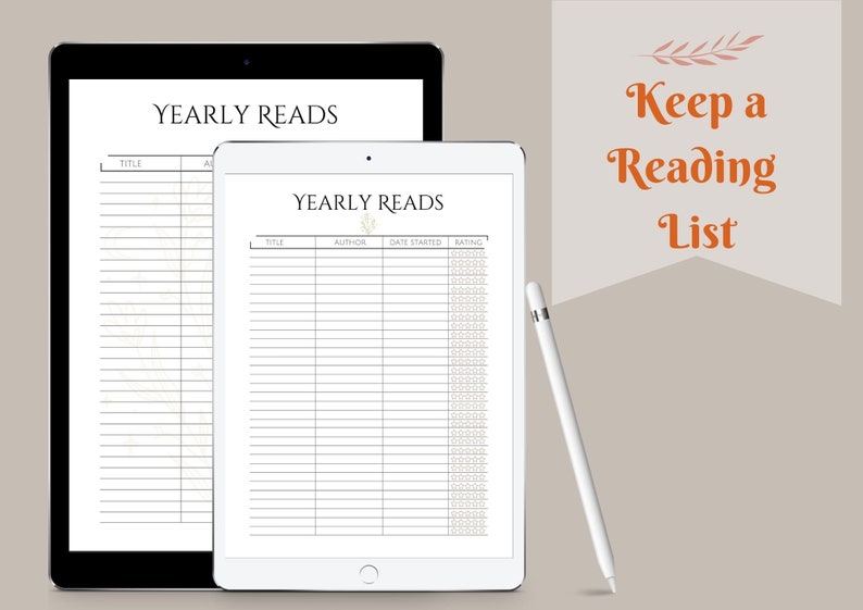 Printable Reading Planner, Book Lovers Planner, Reading Log, Reading