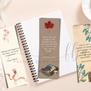 Inspirational Bookmarks, Printable Bookmarks Set of 6, Custom Quote ...