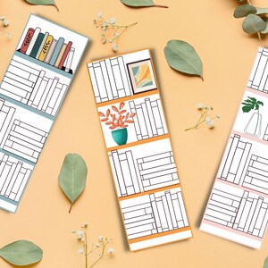 Book Tracker Bookmark Printable Bookmarks Set of 5 - Etsy