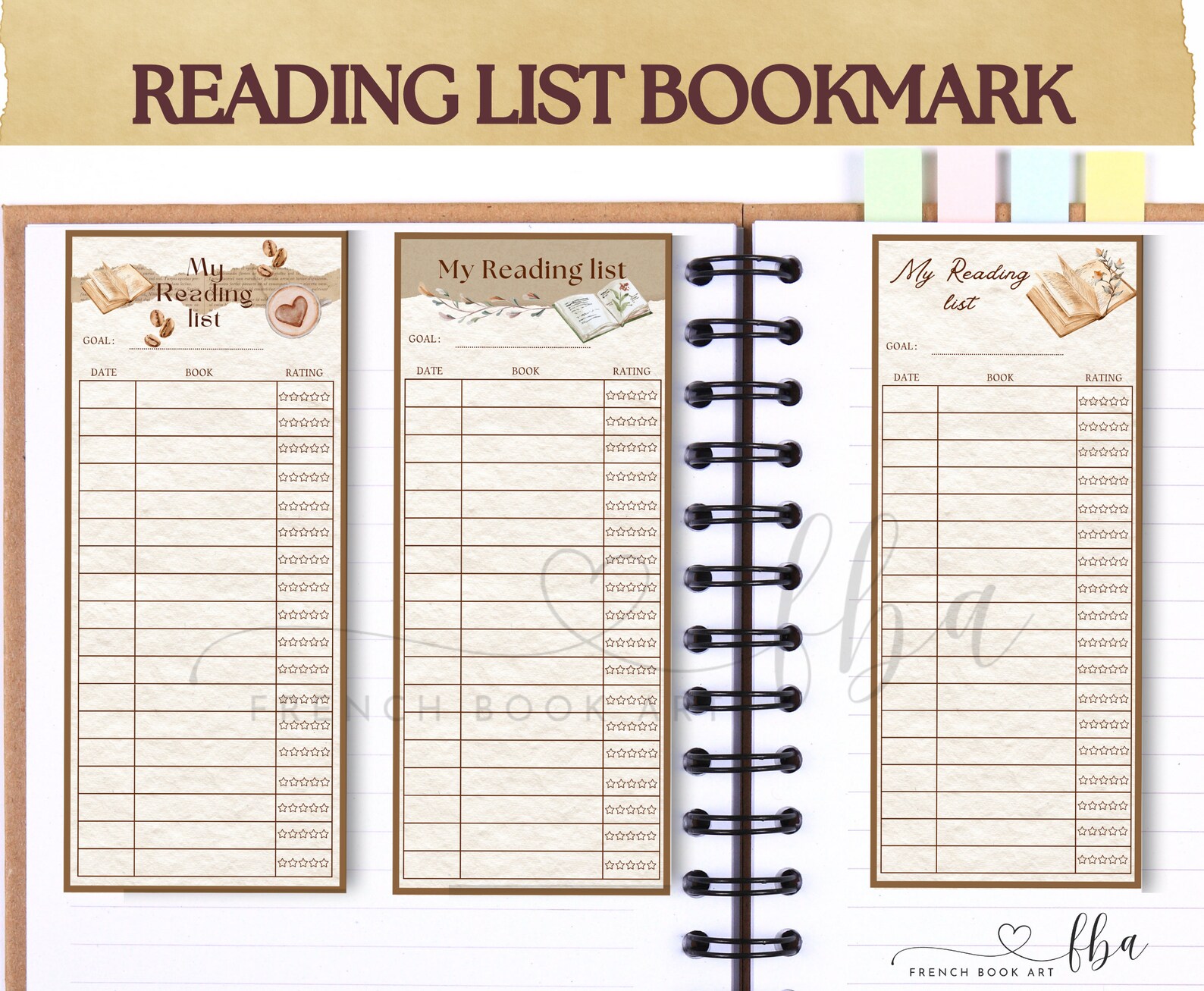 My Reading List Bookmark, Library Card, Book Lovers Gifts, Printable