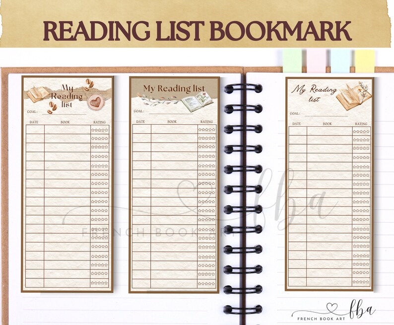 My Reading List Bookmark, Library Card, Book Lovers Gifts, Printable