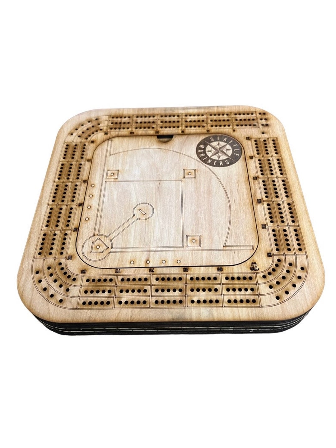 Baseball Cribbage Board Custom Team Logo Personalized Etsy