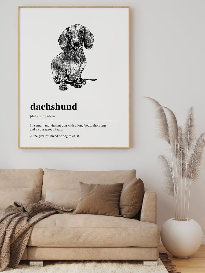 Dachshund Definition Printable Wall Art, Dachshund Gift, Dog Lover Gift, Dog Art Print, Dachshund Decor, Aesthetic Art DIGITAL DOWNLOAD image 3