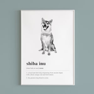 Shiba Inu Definition Printable Wall Art | Shiba Inu Gift | Dog Lover Gift | Dog Art Print | Shiba Inu Art | Aesthetic Art | DIGITAL DOWNLOAD