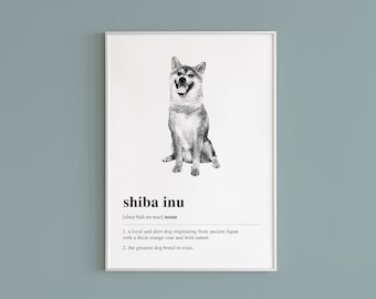 Shiba Inu Definition Printable Wall Art | Shiba Inu Gift | Dog Lover Gift | Dog Art Print | Shiba Inu Art | Aesthetic Art | DIGITAL DOWNLOAD