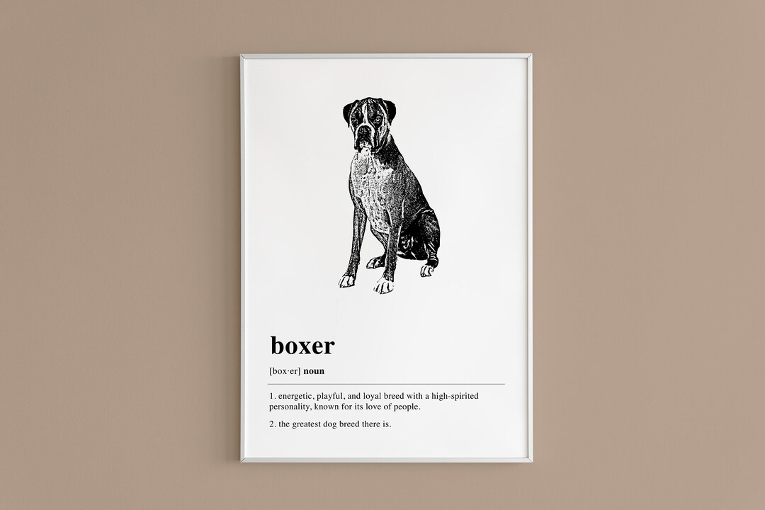 Boxer Definition Printable Wall Art, Boxer Gift, Dog Lover Gift, Dog