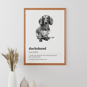 Dachshund Definition Printable Wall Art, Dachshund Gift, Dog Lover Gift, Dog Art Print, Dachshund Decor, Aesthetic Art DIGITAL DOWNLOAD image 4