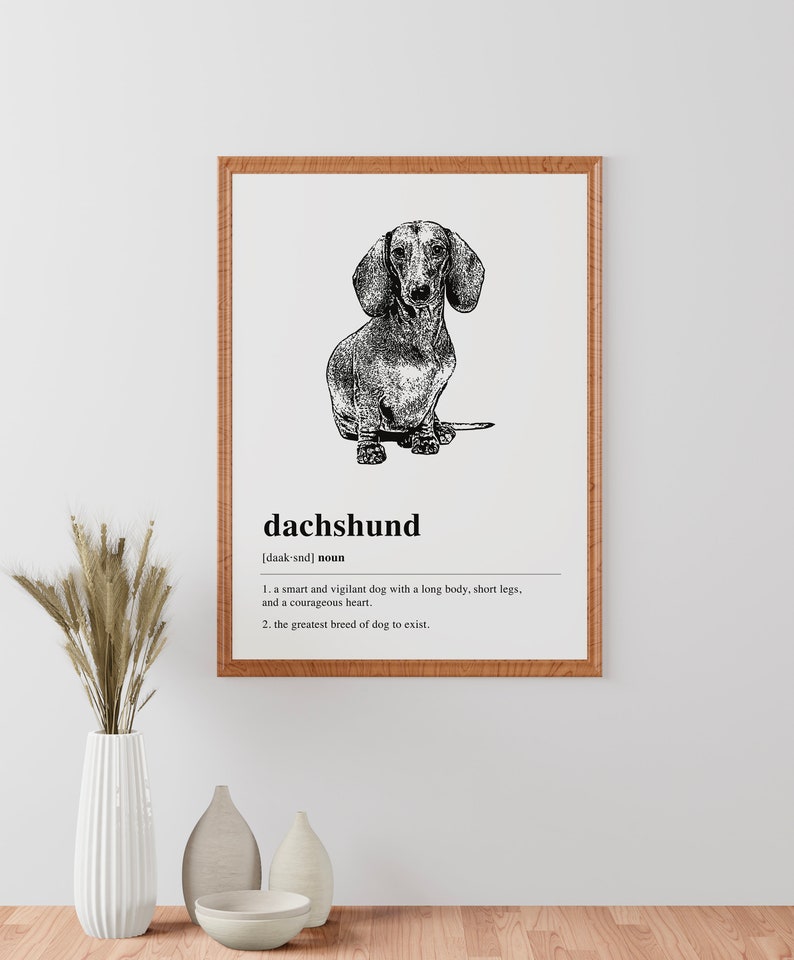 Dachshund Definition Printable Wall Art, Dachshund Gift, Dog Lover Gift, Dog Art Print, Dachshund Decor, Aesthetic Art DIGITAL DOWNLOAD image 4