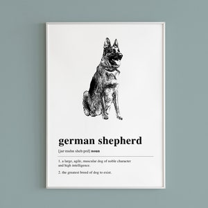 German Shepherd Printable Wall Art | Dog Lover Gift | Dog Art | Dog Decor | German Shepherd Art | Minimal Art | Digital Download