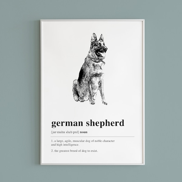 German Shepherd Printable Wall Art | Dog Lover Gift | Dog Art | Dog Decor | German Shepherd Art | Minimal Art | Digital Download