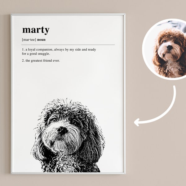 Custom Pet Portrait, Dog Print, Personalized Dog Art, Dog Portrait From Photo, Custom Pet Gift, Pet Memorial, Goldendoodle, DIGITAL DOWNLOAD