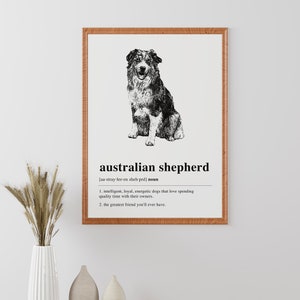 Australian Shepherd Printable Wall Art | Dog Lover Gift | Dog Art | Dog ...
