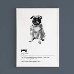 Pug Definition Printable Wall Art | Pug Gift | Dog Lover Gift | Dog Art Print | Pug Art | Aesthetic Art | DIGITAL DOWNLOAD