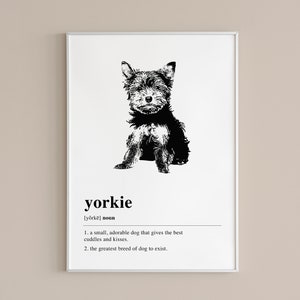 Yorkie Dog Wall Art | Dog Lover Gift | Printable Dog Art | Dog Decor | Yorkie Art | Dog Owner Gift | Yorkshire Terrier | Digital Download