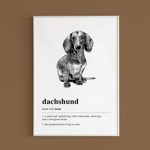 Dachshund Definition Printable Wall Art, Dachshund Gift, Dog Lover Gift, Dog Art Print, Dachshund Decor, Aesthetic Art DIGITAL DOWNLOAD image 1
