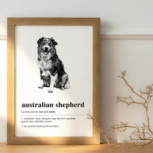 Australian Shepherd Printable Wall Art | Dog Lover Gift | Dog Art | Dog ...