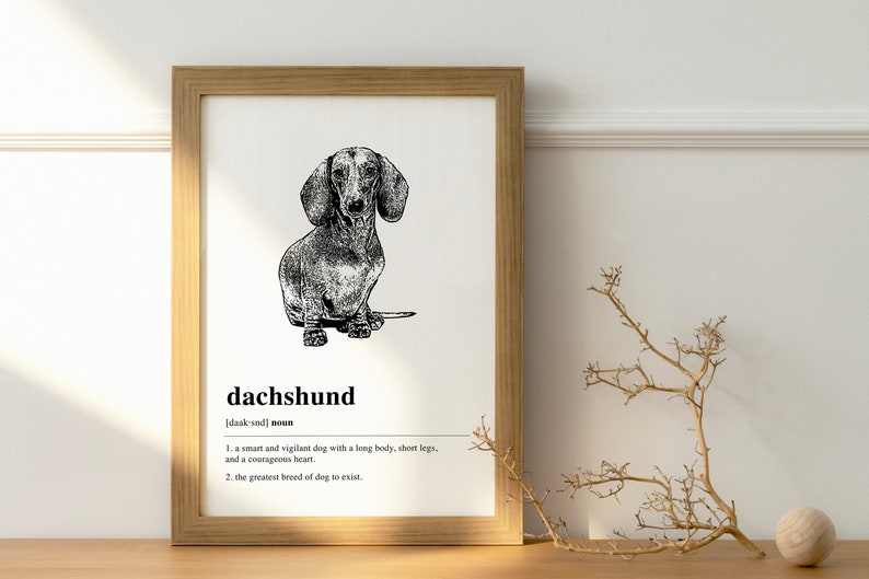 Dachshund Definition Printable Wall Art, Dachshund Gift, Dog Lover Gift, Dog Art Print, Dachshund Decor, Aesthetic Art DIGITAL DOWNLOAD image 5