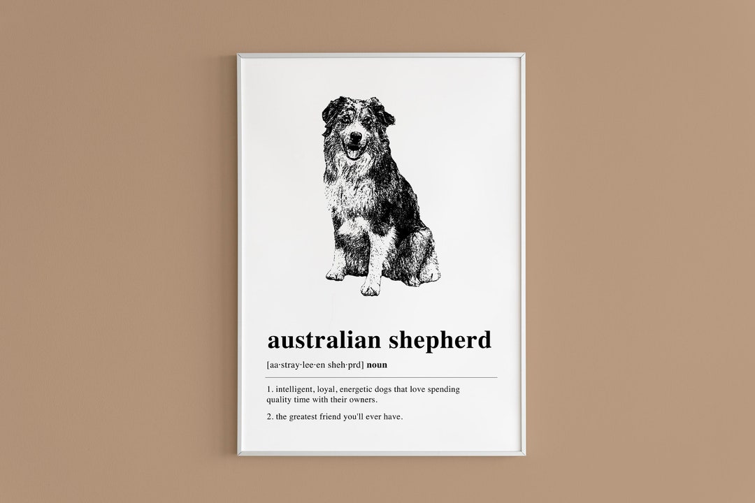 Australian Shepherd Printable Wall Art | Dog Lover Gift | Dog Art | Dog ...