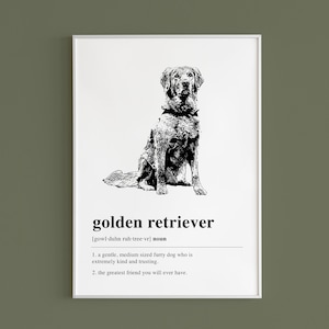 Arte de pared de perro Golden Retriever / Regalo para amantes de los perros / Arte imprimible de perros / Decoración para perros / Regalo de Golden Retriever / Regalo para dueños de perros / Descarga digital
