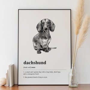 Dachshund Definition Printable Wall Art, Dachshund Gift, Dog Lover Gift, Dog Art Print, Dachshund Decor, Aesthetic Art DIGITAL DOWNLOAD image 2