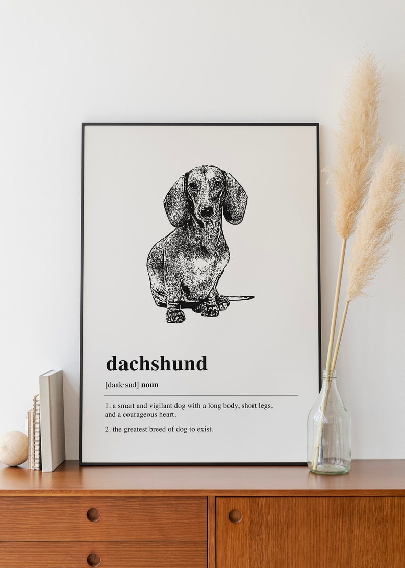 Dachshund Definition Printable Wall Art, Dachshund Gift, Dog Lover Gift, Dog Art Print, Dachshund Decor, Aesthetic Art DIGITAL DOWNLOAD image 2