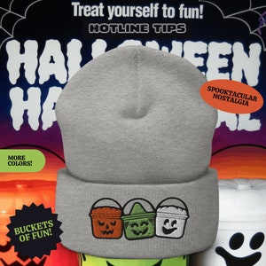Buckets of Halloween Nostalgia - Embroidered Cuffed Beanie