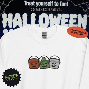 Buckets of Halloween Nostalgia - Embroidered Crewneck Sweatshirt