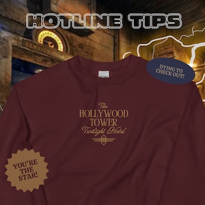The Hollywood Tower *Twilight* Hotel Gold Embroidered Pullover