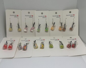 Clear Fruit Juice Hook Earrings