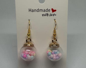 Clear Bauble Hook Earrings