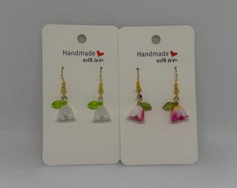Flower Gold Hook Earrings