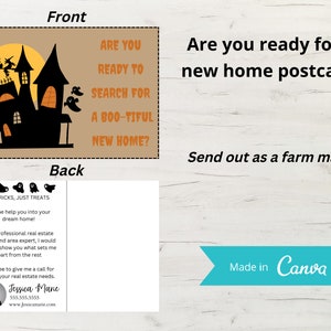 Realtor Farming Postcard | Editable Real Estate Postcard | Real Estate Halloween | Marketing | Postcard Template | Fall Realtor| Popby