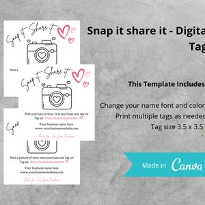 Prenez-le en photo et partagez-le ! - Marketing - Taguez-nous - Carte de remerciement pour petite entreprise - Merci pour votre achat