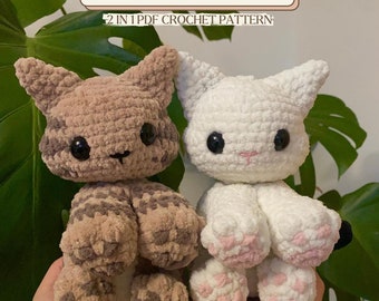 Miso the Cat PDF Crochet Pattern || 2-in-1 PDF FILE, Cute Amigurumi Plushie