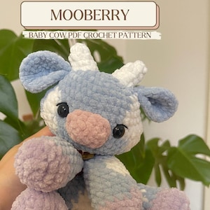 Mooberry the Baby Cow PDF Crochet Pattern || Cute Amigurumi Plushie