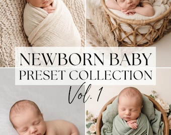 Más de 15 ajustes preestablecidos de Lightroom para recién nacidos, edición de fotos de bebés con estilo bohemio y de ensueño (para ordenador y móvil).