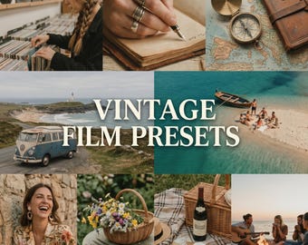 Más de 30 preajustes de Lightroom con efecto de película vintage, filtro de edición fotográfica retro (móvil/ordenador)