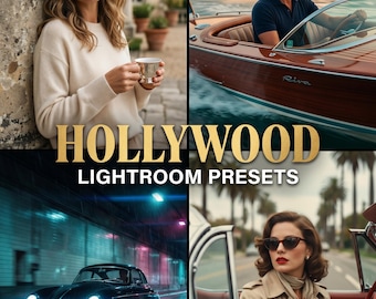 Más de 10 preajustes de Lightroom de Hollywood, LUTs de vídeo cinematográficos, Old Money (móvil y escritorio)